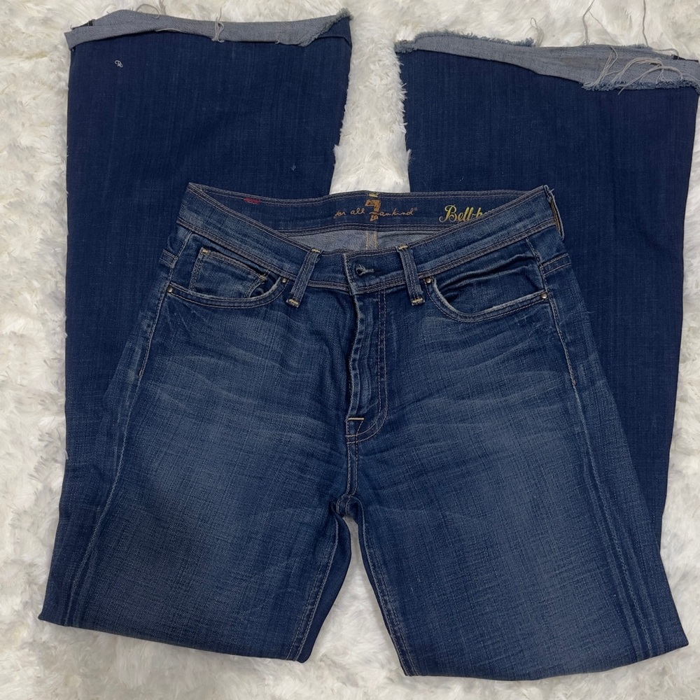 7 For All Mankind Dark Blue Flare Jeans